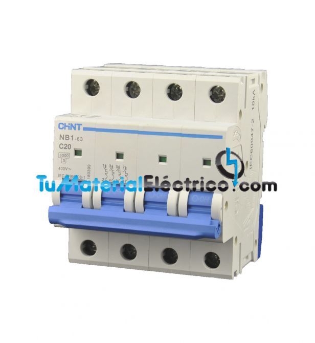 Magnetotérmico cuatro polos 16A