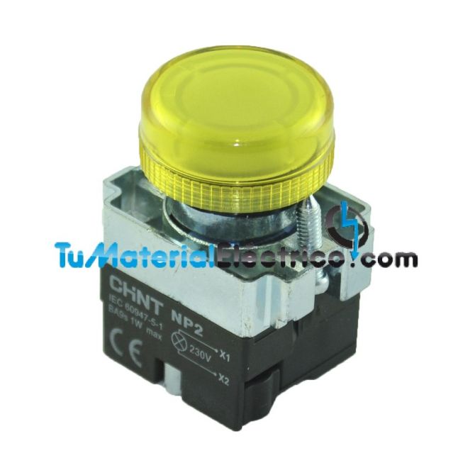 Piloto metálico amarillo 230V 